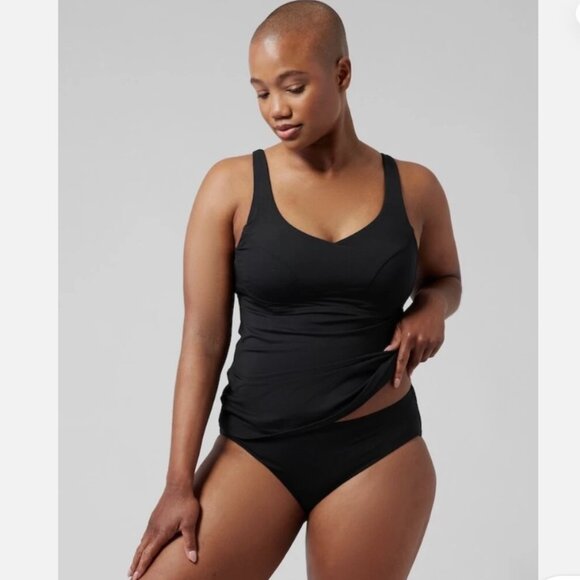 Athleta Bondi Bra Cup Tankini Top, Black, 40D/DD - Picture 1 of 6